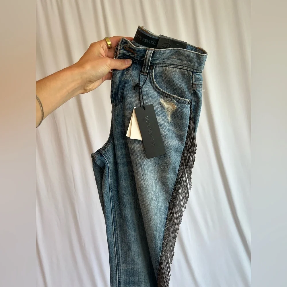 Blue Revival Piper High Rise Chain Fringe Jean